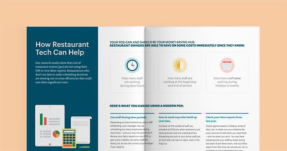 A preview of 2 pages inside the state of rising minimum wage for restaurants report