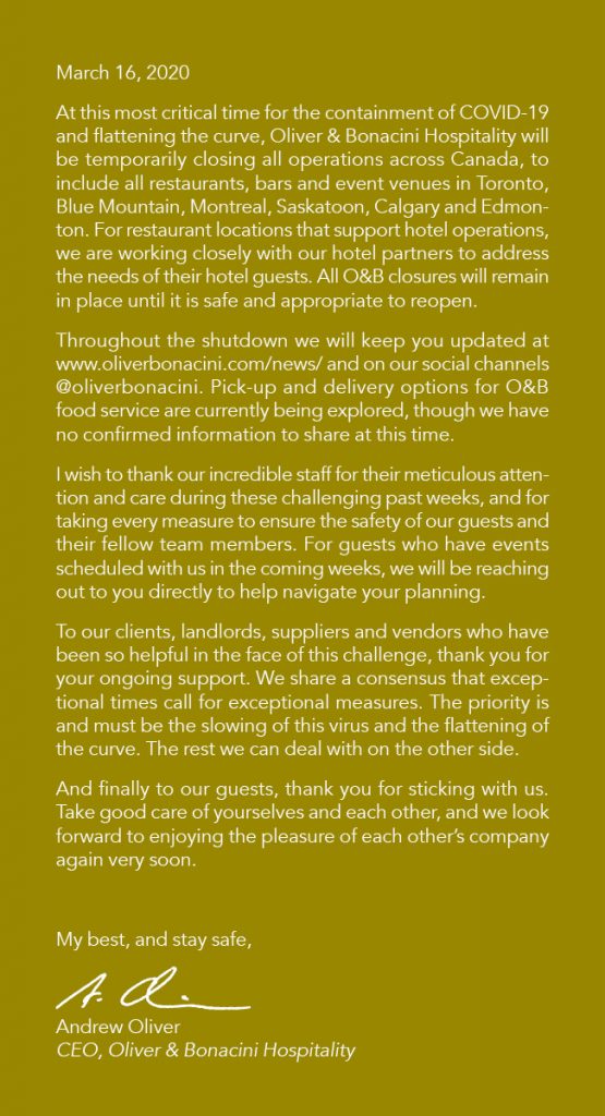 letter to guests