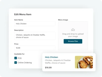 restaurant point of sale software menu management
